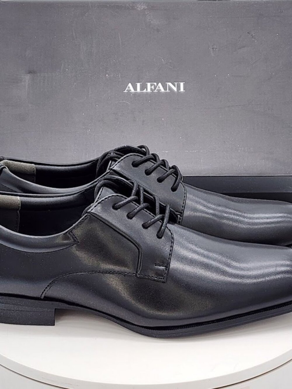 Alfani Andrew Black Plain Toe Derby Dress Shoes Men’s Size 11.5 M New - Picture 2 of 11